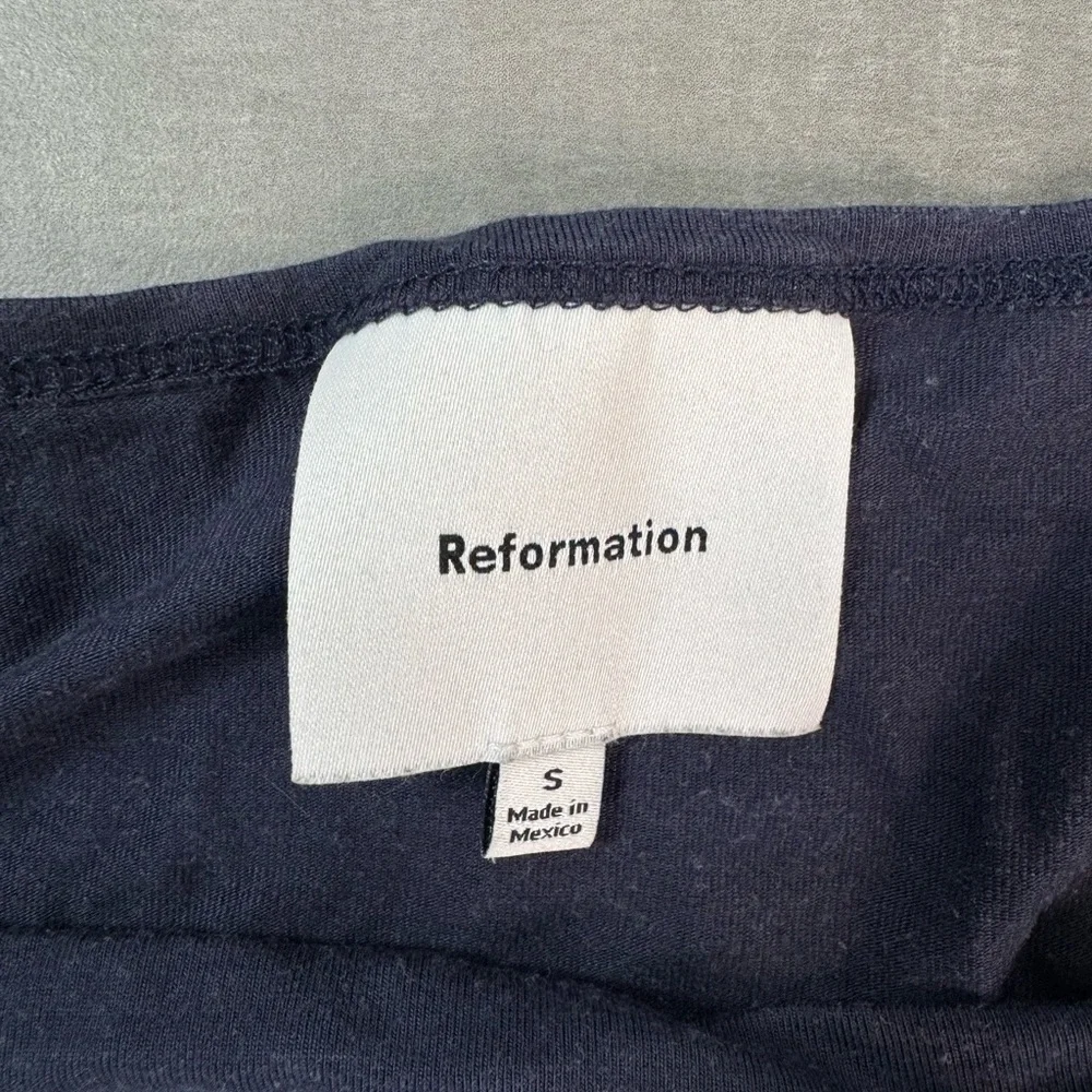 Reformation Addison Navy Shirt - Picture 6 of 6